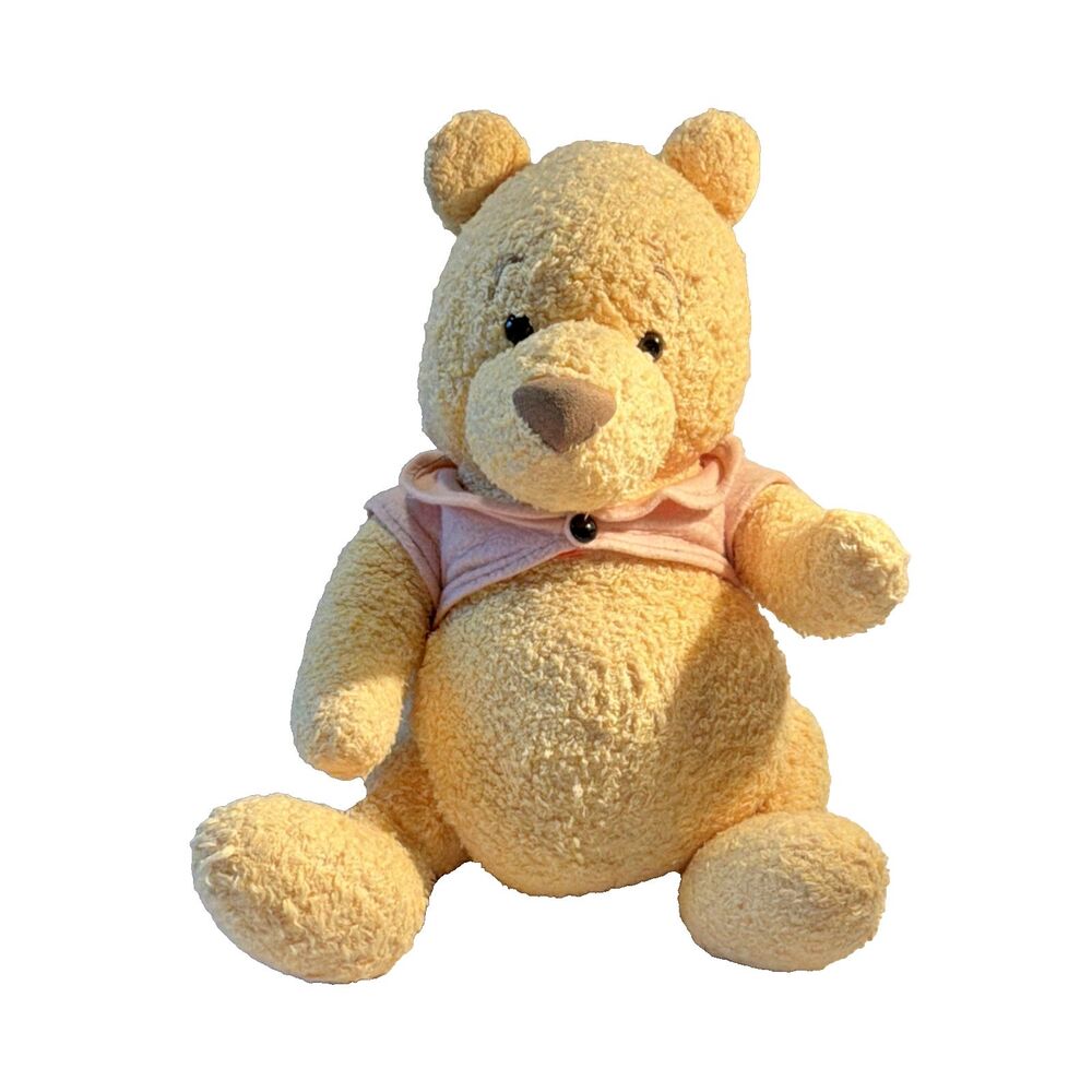 Vintage Disney Classic Winnie The Pooh Plush Large 18" Jointed Pink Vest 90s